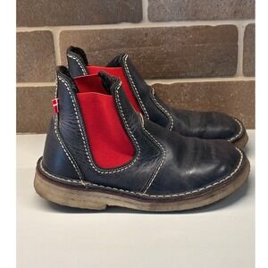 Duckfeet Boots Roskilde Chelsea Leather Slate Gray Red Women Size 37 / 6.5-7